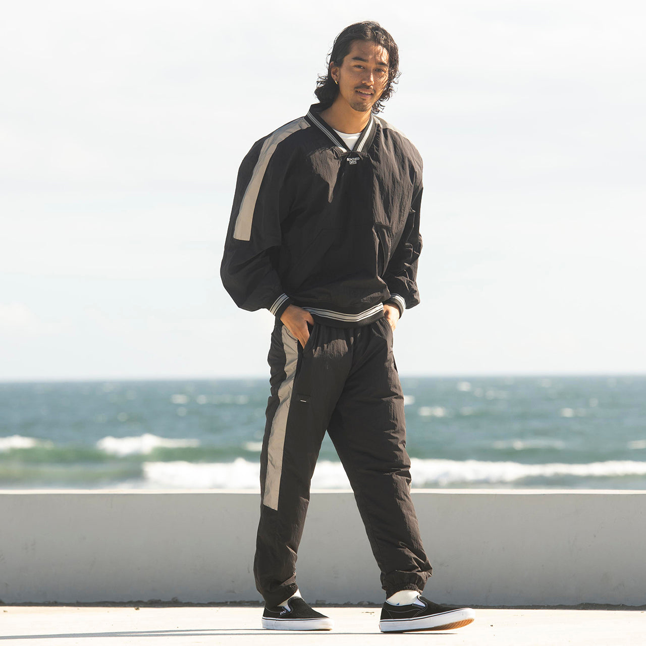 Reflective V-neck pullover
