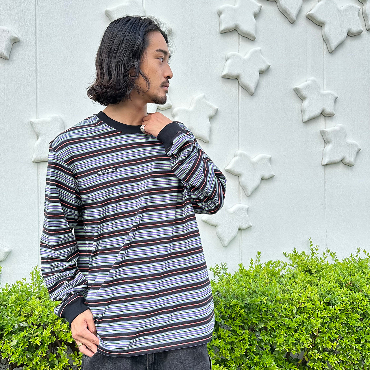 Dry Multi Border L/S Tee