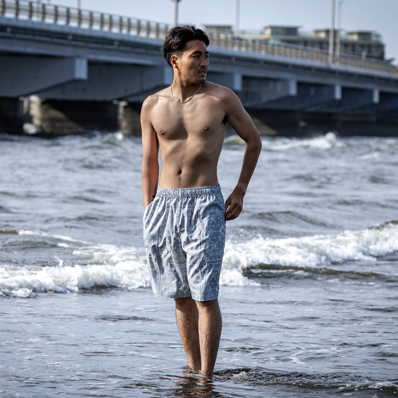 【店舗限定】BEACHED DAYS × BLUCO イージーショーツ バンダナ