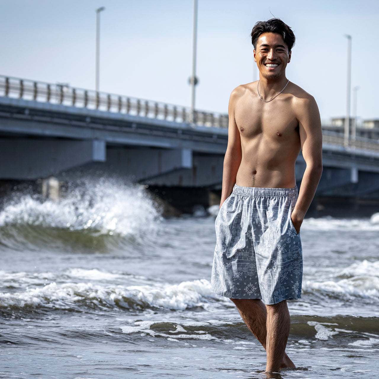【店舗限定】BEACHED DAYS × BLUCO イージーショーツ バンダナ