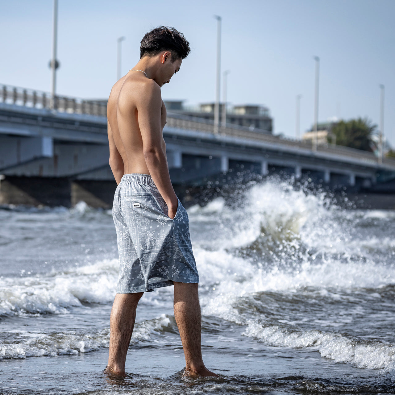 【店舗限定】BEACHED DAYS × BLUCO イージーショーツ バンダナ
