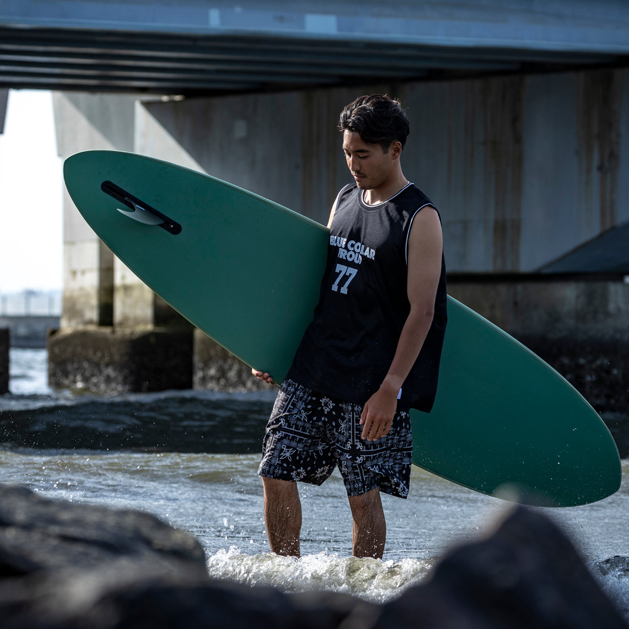 【店舗限定】BEACHED DAYS × BLUCO イージーショーツ バンダナ
