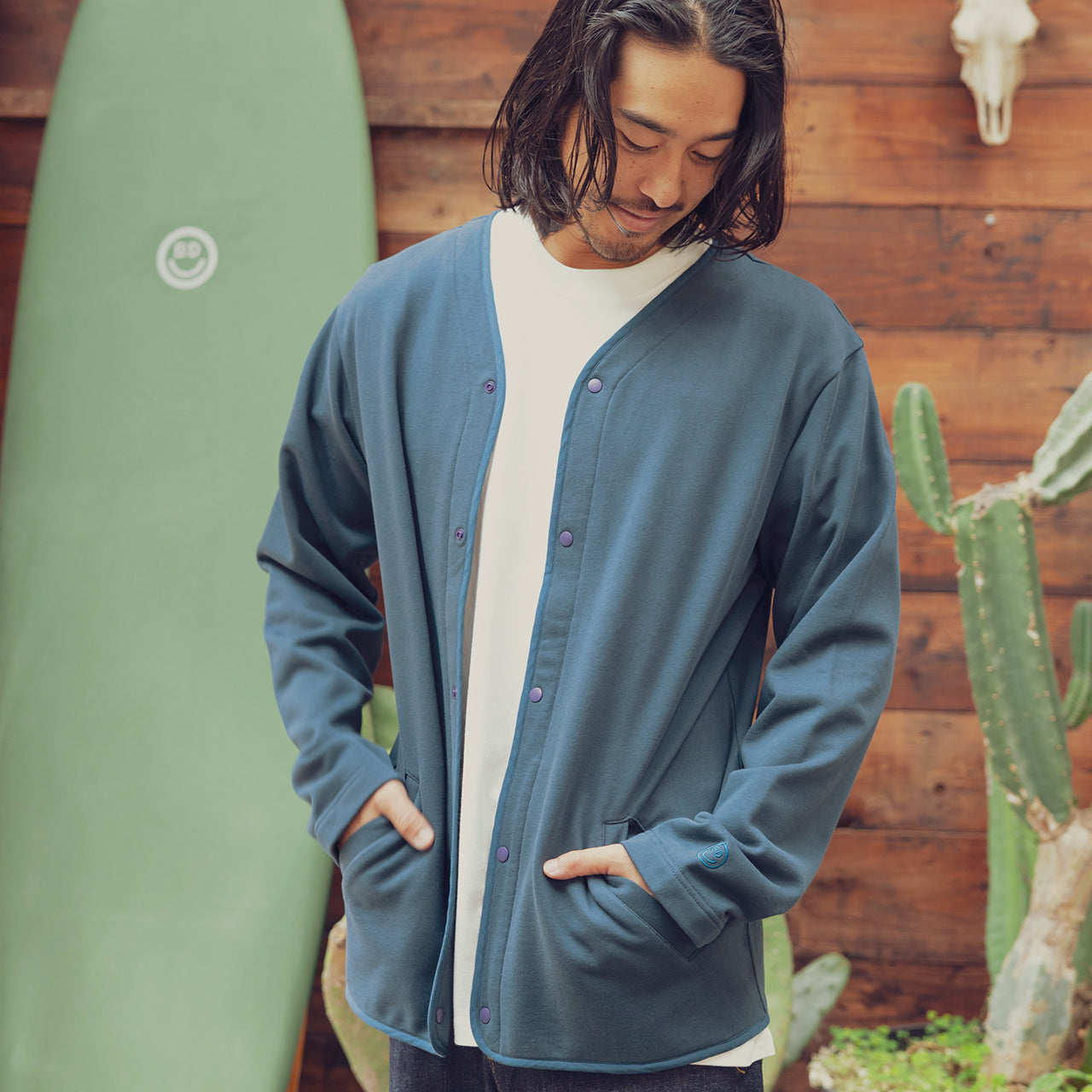 [Store Limited] Sweat Snap Cardigan
